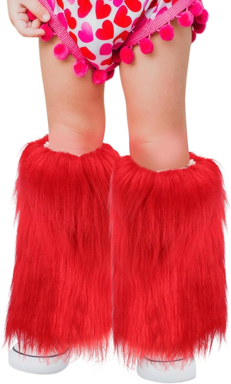 MioCloth Kid Girl Faux Fur Leg Warmers Dance Fuzzy Boot Cuff Cover Kawaii Goth Y2K Accessories Winter Xmas Clothes - Image 1